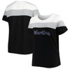Profile White/black Miami Marlins Plus Size Colorblock T-shirt In Black