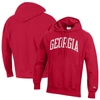 CHAMPION CHAMPION RED GEORGIA BULLDOGS TEAM ARCH REVERSE WEAVE PULLOVER HOODIE