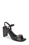 Jeffrey Campbell Woman Sandals Black Size 7 Soft Leather In Black Gold