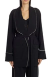 DOLCE & GABBANA KIM PIPED STRETCH WOOL PAJAMA JACKET