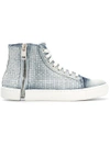 DIESEL DIESEL ZIP DETAIL SNEAKERS - BLUE,Y01381P123512026142