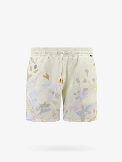 Etro Floral-print Swim Shorts In Beige