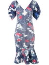 FERRAGAMO 结构感罗纹印花礼服,66816512017912