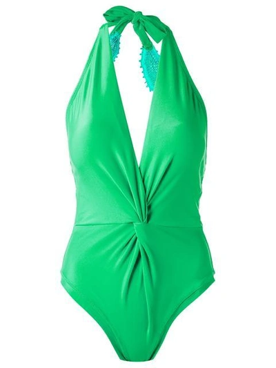 Martha Medeiros Halterneck Swimsuit In Green