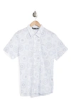 Travismathew Shady Canyon Circle Print Short Sleeve Button-up Shirt In White