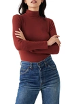 Faherty Legend&trade; Rib Roscoe Turtleneck T-shirt In Henna
