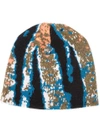 BAJA EAST ABSTRACT TIGER STRIPE BEANIE,SS17BN02240312036459