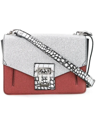 Proenza Schouler Hava Colorblock Leather Shoulder Bag, White/red