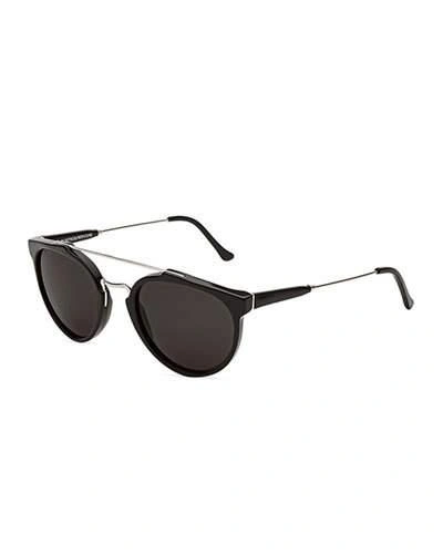 Super Giaguaro Brow-bar Sunglasses, Black/gray