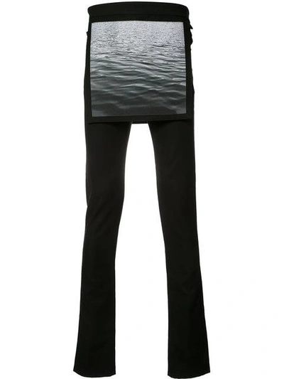 Raf Simons X Dressing Gownrt Mapplethorpe Waves Overlay Skinny Trousers In Black