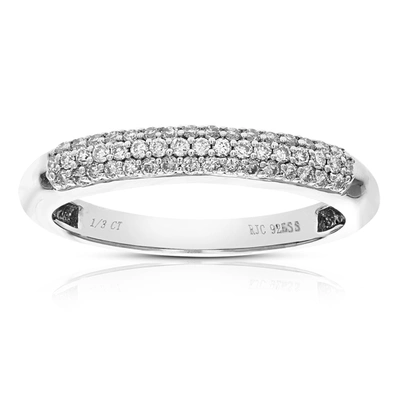 Vir Jewels 1/3 Cttw 49 Stones Round Cut Lab Grown Diamond Wedding Band .925 Sterling Silver Prong Set