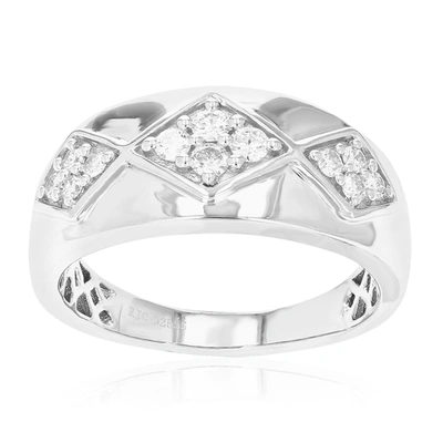 Vir Jewels 1/3 Cttw 12 Stones Round Cut Lab Grown Diamond Engagement Ring .925 Sterling Silver Prong Set