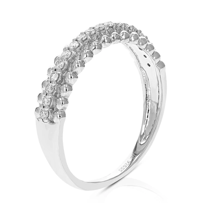 Vir Jewels 1/5 Cttw 18 Stones Round Cut Lab Grown Diamond Wedding Band .925 Sterling Silver Prong