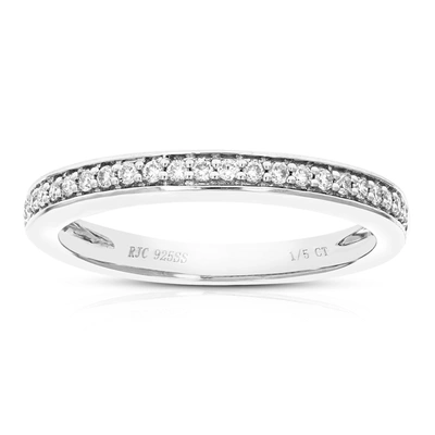 Vir Jewels 1/5 Cttw 25 Stones Round Cut Lab Grown Diamond Wedding Band .925 Sterling Silver Prong Set