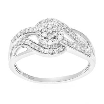 Vir Jewels 2/5 Cttw 57 Stones Round Cut Lab Grown Diamond Engagement Ring .925 Sterling Silver Prong Set