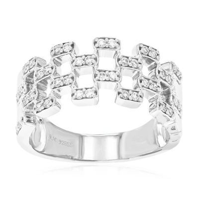 Vir Jewels 1/3 Cttw 40 Stones Round Cut Lab Grown Diamond Engagement Ring .925 Sterling Silver Prong Set