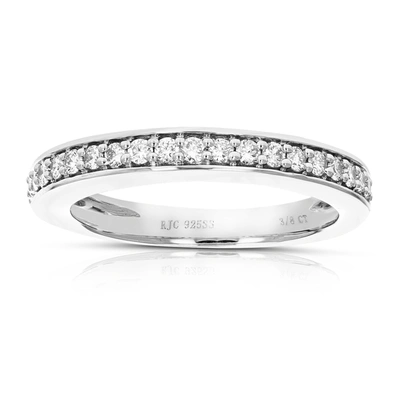 Vir Jewels 3/8 Cttw 21 Stones Round Cut Lab Grown Diamond Wedding Band .925 Sterling Silver Prong Set