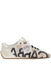 Dolce & Gabbana Vintage Effect Leather Mesh Low-top Sneakers In White