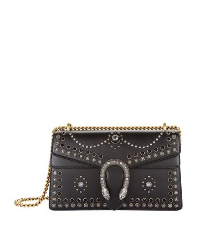 Gucci Medium Embellished Dionysus Shoulder Bag In Black