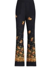 Etro Printed Crêpe De Chine Palazzo Trousers In Black