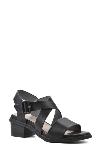 Cliffs By White Mountain Cordovan Heeled Sandal In Black/ Burnished/ Smooth