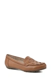 Cliffs By White Mountain Giver Moc Toe Loafer In Tan Tumbled Smooth