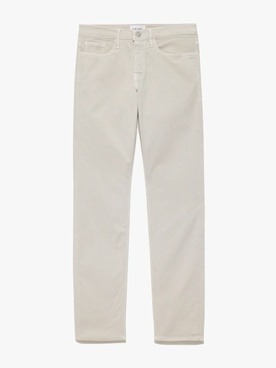 Frame Mens Milk Beige L'homme Slim-fit Slim-leg Stretch-woven Trousers