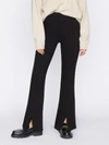 Frame Jet Set Flared Front-slit Jeans In Sheen Noir