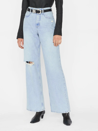 Frame Le High 'n' Tight Ripped Wide Leg Jeans In Bilson Rips