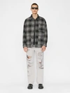 FRAME PADDED CHECKED FLANNEL OVERSHIRT NOIR