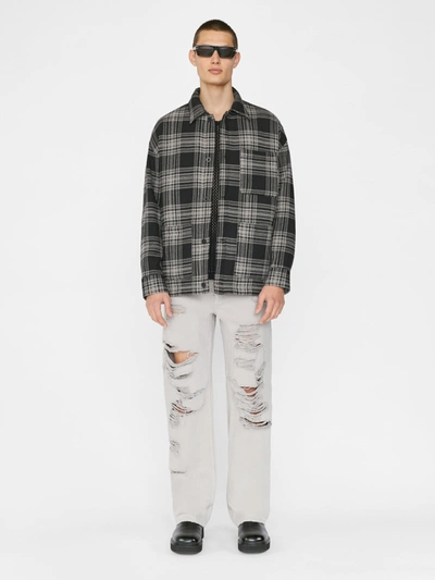 Frame Padded Checked Flannel Overshirt Noir