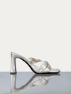 Frame Le Carver Slide Sandal In Silver Metallic