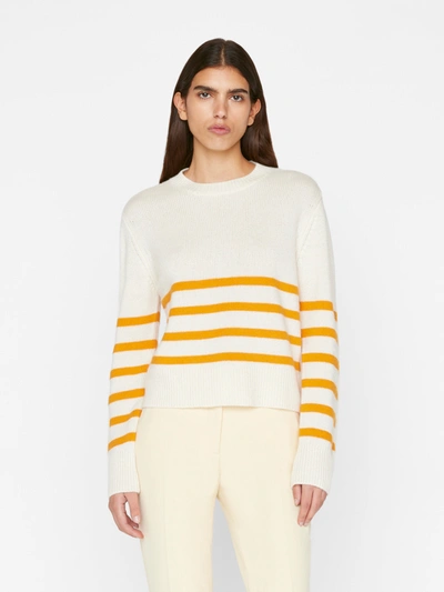 Frame Clean Striped Cashmere Jumper In Nectarine Multi