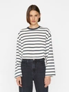 Frame Crop Bell Sleeve Tee In Navy Multi