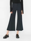 Frame Le Crop Mini Boot Cotton-blend Twill Kick-flare Pants In Noir