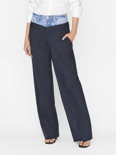 Frame Le Mix Trousers In Navy Multi