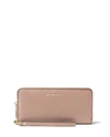 Michael Michael Kors Mercer Leather Continental Wristlet In Fawn Brown/gold