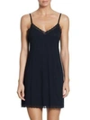 Natori Feather Essential Lace Trimmed Chemise In Black