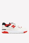 New Balance Premium Leather Sneakers Round Toe In Red