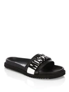 MOSCHINO Logo Slide Leather Sandals