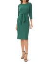 Adrianna Papell Metallic Knit Tie Front Dress In Green