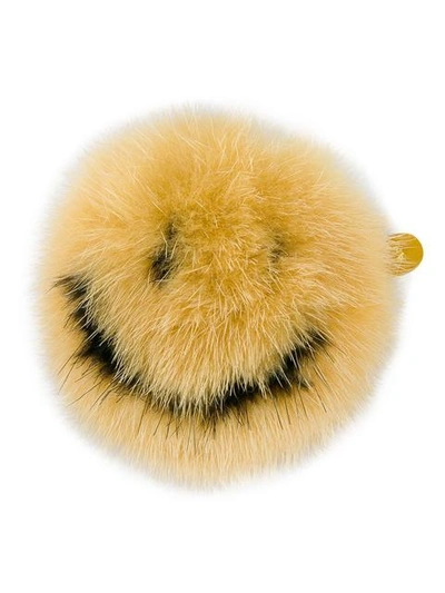 Anya Hindmarch Smiley Face Sticker In Mustard