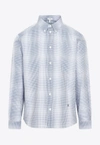 LOEWE FADED CHECK LONG-SLEEVED SHIRT,H526Y05WAL-8723 BLUE WHITE BLACK