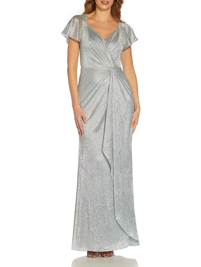 Adrianna Papell Womens Metallic Maxi Evening Dress In Multi