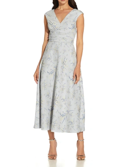 Adrianna Papell Womens Pleated Maxi Cocktail And Party Dress In Multi