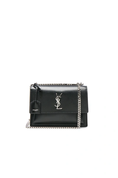 Saint Laurent Medium Monogramme Sunset Chain Bag In Black