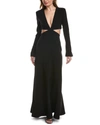 A.l.c Issa Cutout Long-sleeve Gown In Black