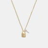 COACH OUTLET SIGNATURE PADLOCK AND KEY NECKLACE