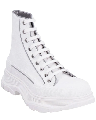 Alexander Mcqueen Tread Slick Lace-up Ankle Boots In White