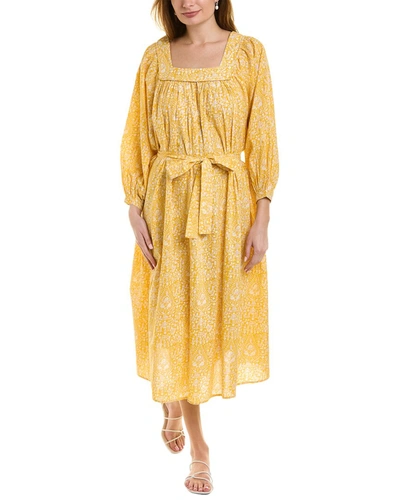 Pomegranate Puff Sleeve Dress In Yellow